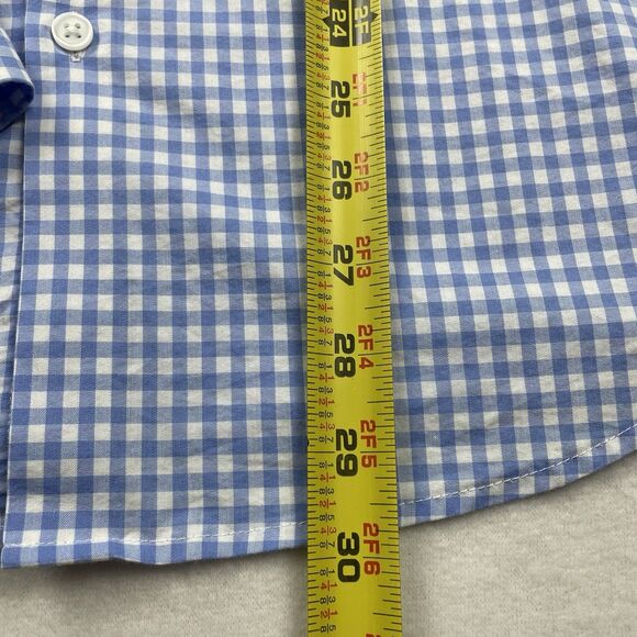 asos Men’s Long Sleeve Button Up Shirt Gingham Blue/White-L - Picture 6 of 12